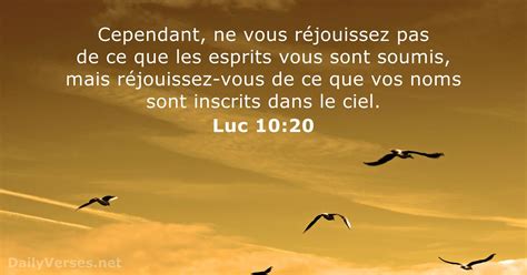 Luc 10 20 Verset De La Bible DailyVerses Net