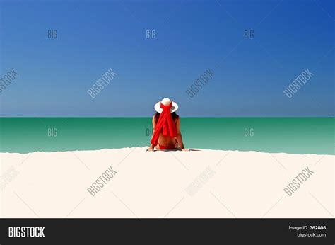 Woman Red Hat Bikini Image Photo Free Trial Bigstock