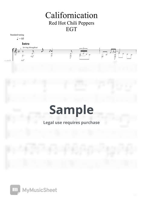 Red Hot Chili Peppers Californication By Egt