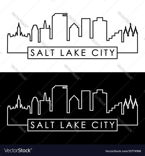 Salt Lake City Skyline Linear Style Editable Vector Image