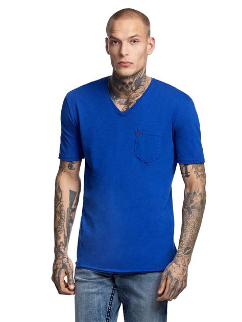 Mens V Neck Pocket Tee