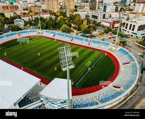 Fadil Vokrri Stadium Pristina City Aerial View Capital Of Kosovo