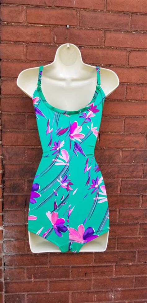 Styled In California For Jcpenney Swimsuit Vintage Green Etsy