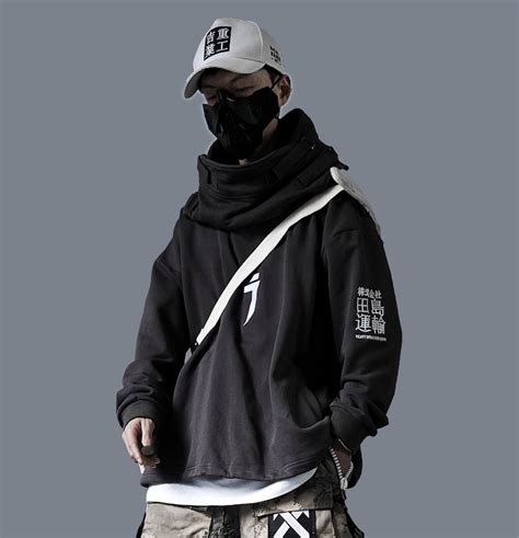 Japanese Cyberpunk Techwear Hoodie For Men Streetwear Etsy