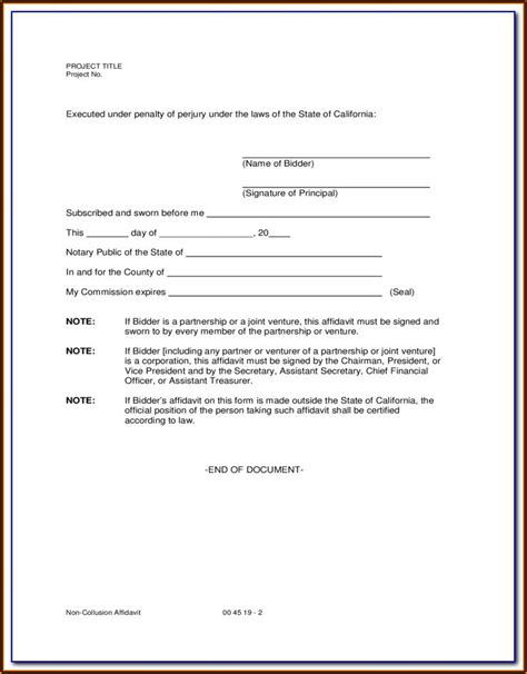 Printable Free Affidavit Of Non Prosecution Form Texas