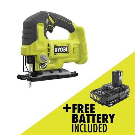 Ryobi One 18v Cordless Jig Saw With Free 2 0 Ah Battery Pcl525b Pbp006 The Home Depot