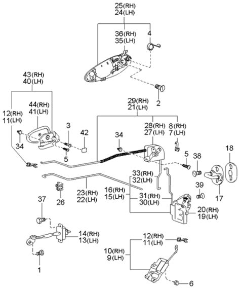 C Genuine Kia Front Door Latch Assembly Left