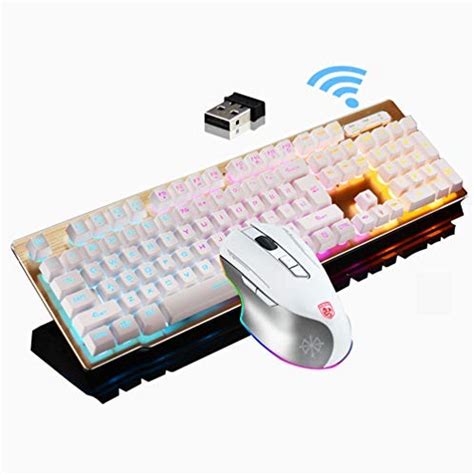 Buy Wireless Gaming Keyboard And Mouserainbow Backlit Rechargeable Keyboard Mouse With Metal