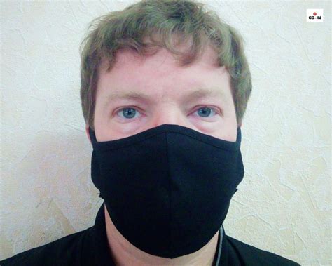 Маска защитная многоразовая тканевая 2-х слойная на лицо черная, цена ...
