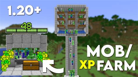 Minecraft Easy Mob Xp Farm Tutorial 120 Without Mob Spawner Youtube