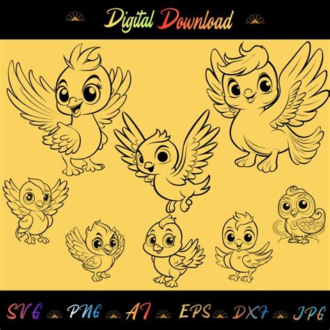 Birds Coloring Pages Birds Svg Bundle Birds Png File Birds Eps File