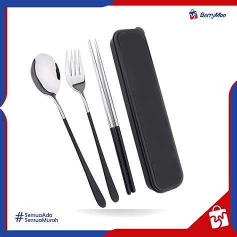 Jual Sendok Makan Set Korea In Cutlery Sendok Garpu Sumpit Stainless