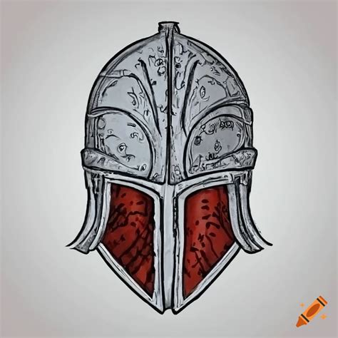 Hand Drawn Fantasy Knight Helmet On Craiyon