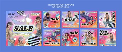 Publications Instagram De Vente De Mode Dégradé Y2k PSD Premium