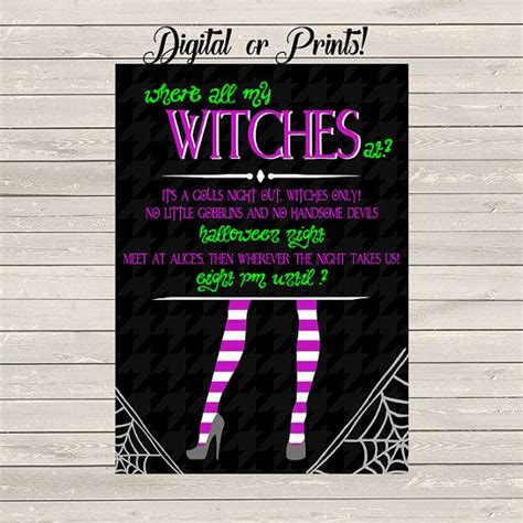 Halloween Girls Night Out Invite Invitation Adults Only Personalized Digital Or Printable