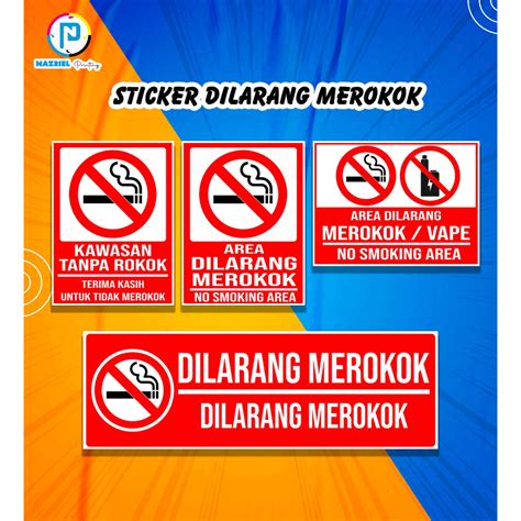 Jual Sticker Dilarang Merokok Stiker Dilarang Merokok Sticker No