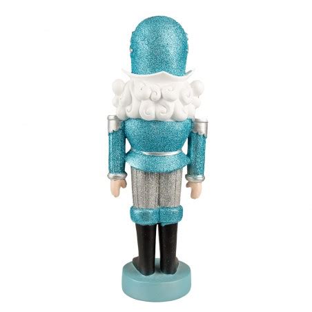 6PR3798 Figurine Casse noisette 47 cm Bleu Polyrésine Décoration de Noël