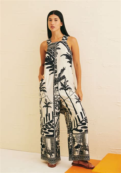 Macacão Amplo Argola Costas Estampado Rio CaCay Carioca Brasileira e Latina