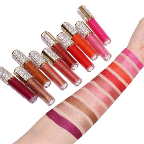 Lipgloss Wholesale Vendor Create Custom Logo Lipstick No Logo Glitter Shimer Nude Velvet Long