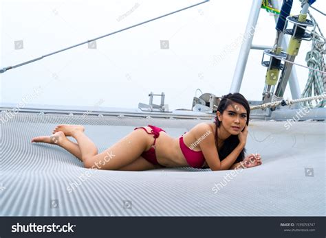 Sexy Asian Woman Bikini Lay Down Stock Photo 1539053747 Shutterstock