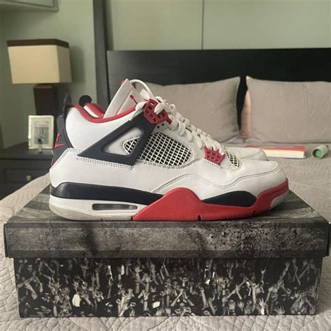 Jordan 4 “Fire Red” (2020) Size 12 9/10 Condition... - Depop