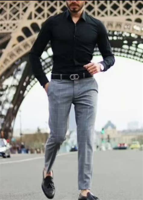 How To Wear Black Shirts And Grey Pants Grey Pant Black Shirt