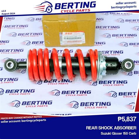 SGP REAR SHOCK ABSORBER Suzuki Gixxer 150 Carb Genuine 62100 34J01 YKS