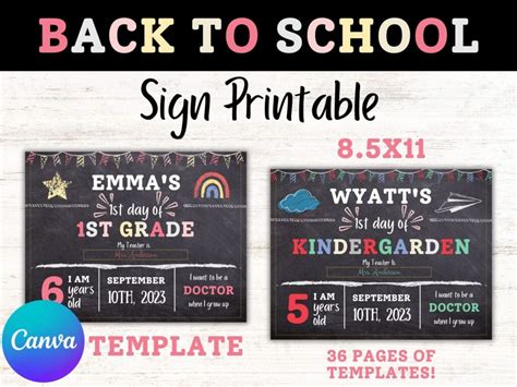 Back to School Sign Printable! Free & Customizable | Healing Home