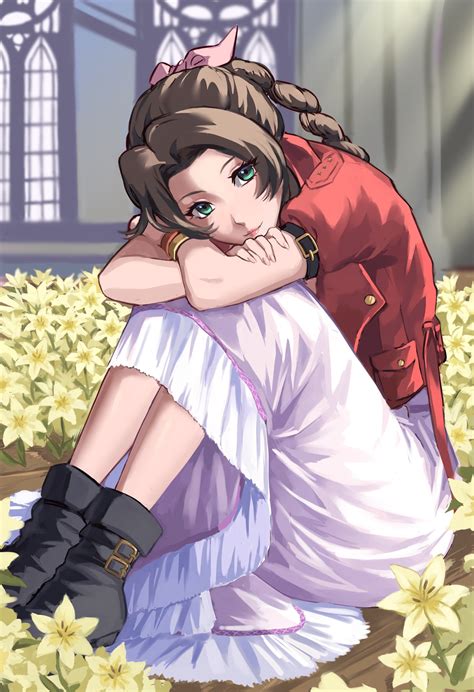 The Big Imageboard Tbib 1girl Aerith Gainsborough Black Footwear