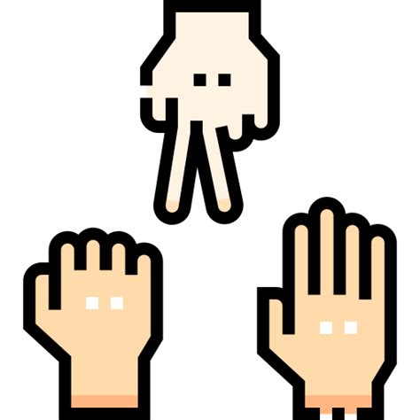 Rock Paper Scissors Detailed Straight Lineal Color Icon