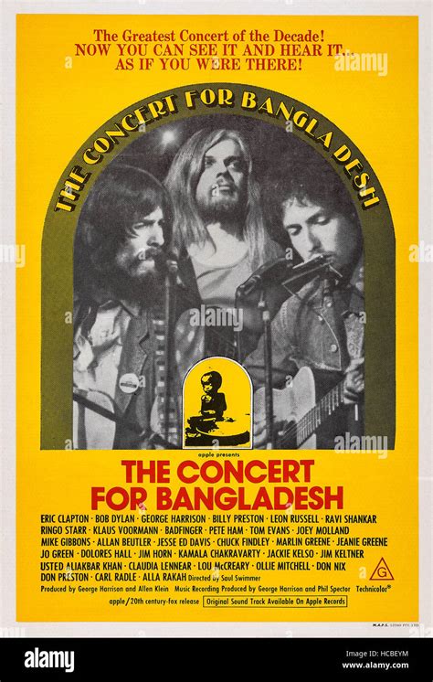 THE CONCERT FOR BANGLADESH, US poster art, from left: George Harrison ...