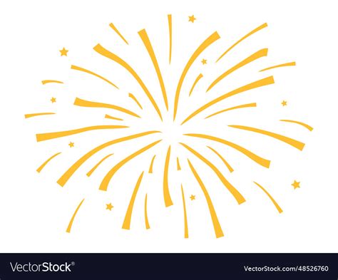 Golden fireworks beams stars Royalty Free Vector Image