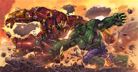 Hulkbuster vs Hulk by Mike Deodato & Marcos Martins : r/Marvel