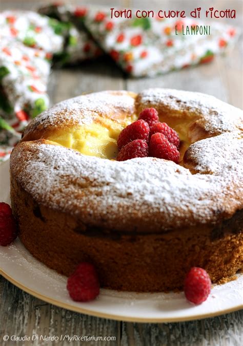 My Ricettarium Torta Con Cuore Di Ricotta E Lamponi