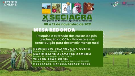 Mesa redonda Pesquisa e extensão dos cursos de pós graduação do CCA