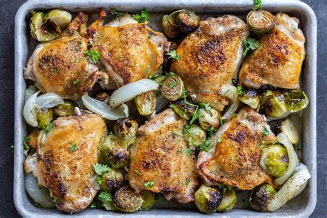 Sheet Pan Chicken Thighs With Veggies Momsdish