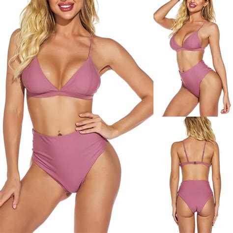 Tponi Full Coverage Swimsuits For Women One Piece Pink Clearance Womans Purple Bikini Panties M