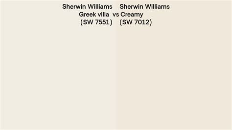 Sherwin Williams Greek Villa Vs Creamy Side By Side Comparison