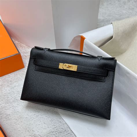 Hermes Mini Kelly Pochette Epsom Cc Noir Golden Hardware Herm S