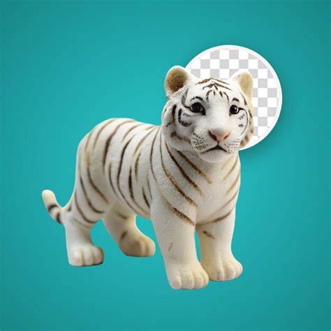 Premium Psd White Tiger Cub D Render