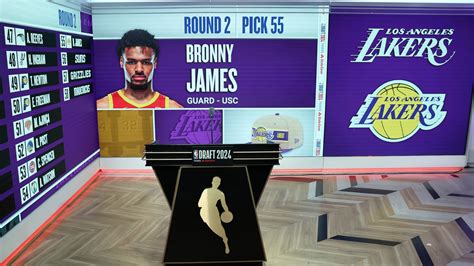 Bronny James selected by Lakers with No. 55 pick in 2024 NBA Draft ...