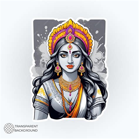 Premium PSD | High resolution sticker illustration of lord radha