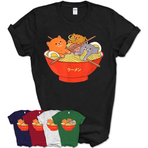 Kawaii Anime Cat Shirt Japanese Ramen Noodles Gift Tshirt T Shirt