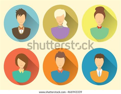 Man Woman Icons Long Shadow Vintage Stock Vector Royalty Free 466943339