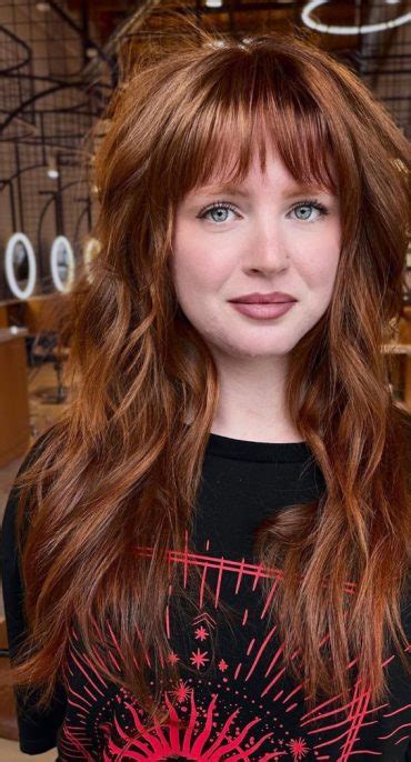 50 New Haircut Ideas For Women To Try In 2023 Copper Long Shag Bangs