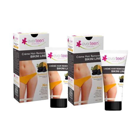 Everteen RADIANCE Hair Removal Cream With Charcoal Kojic Acid And Vitamin C For Bikini Line