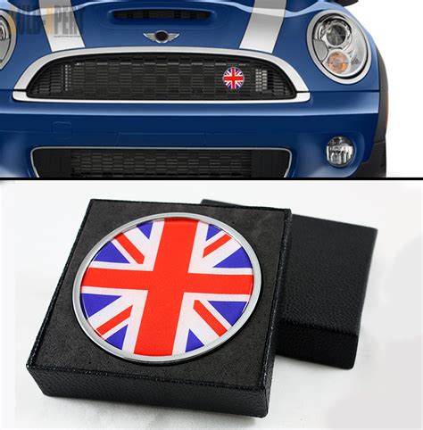 Mini Cooper Convertible Coupe R60 R58 Union Jack Flag Front Grill Badge