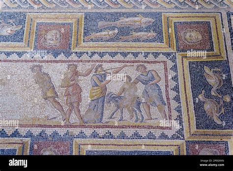 View Of An Ancient Roman Era Mosaic Floor 2000 Years Old Of The