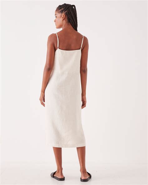 Linen Slip Dress Ivory Assembly Label Womens Clothing