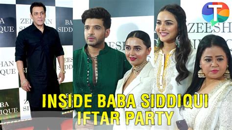 Inside Baba Siddiqui Iftar Party Salman Khan Karan Tejasswi Mc Stan